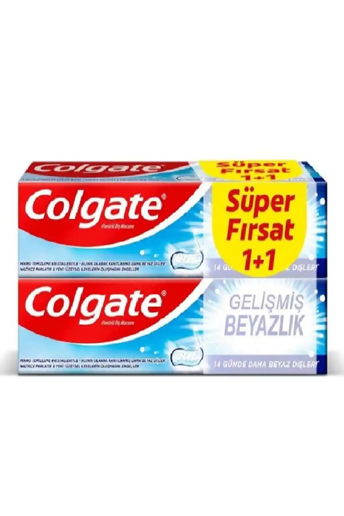 Colgate Diş Macunu Gelişmiş Beyazlık 50 ml x 2: Klinik Kanıtlı Etkili Beyazlatma