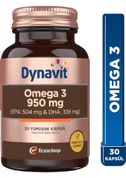 Dynavit Omega 3 950 mg Yumuşak Kapsül ile Kalp, Beyin ve Görme Sağlığını Destekleyin