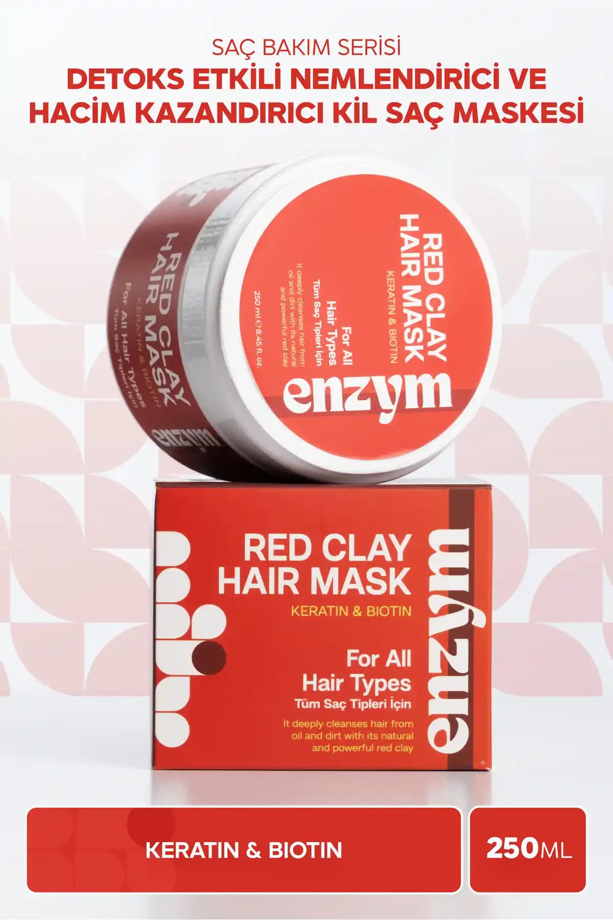 ENZYM COSMETICS Kırmızı Kil Saç Maskesi ile Doğal Detoks ve Hacim Sağlayın