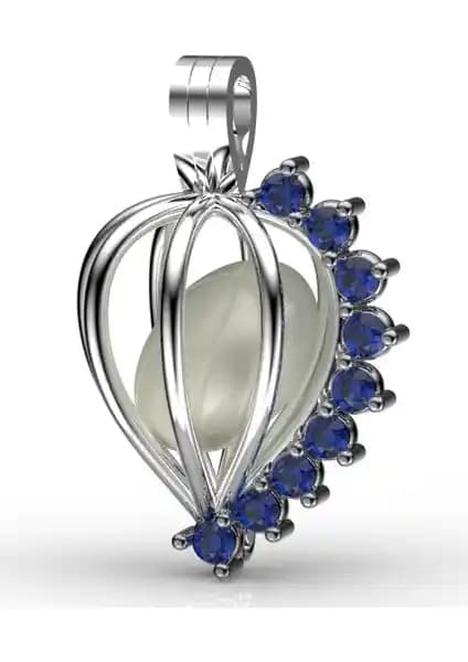 İstiridye İnci (AA) Tatlısu İncili Safir Kolye Seti - Zarif ve Kaliteli Tasarım