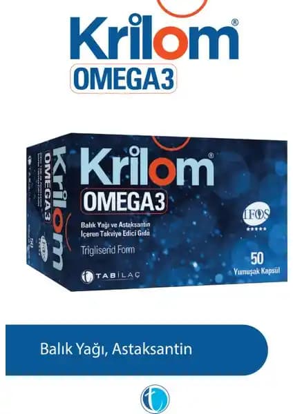 Krilom Omega 3 50 Yumuşak Kapsül Balık Yağı ile Kalp, Beyin ve Eklem Sağlığını Destekleyin