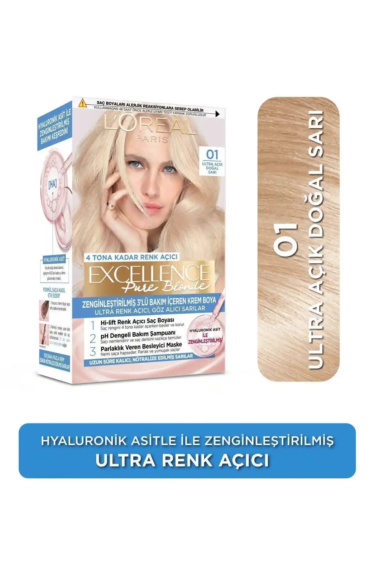 L'Oreal Paris Excellence Creme 01 Ultra Açık Doğal Sarı Kalıcı Saç Boyası İncelemesi