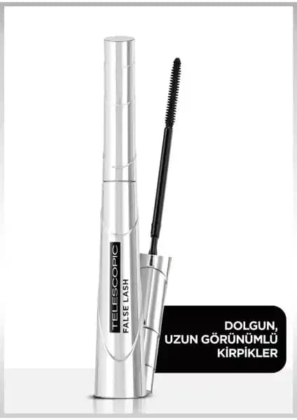 L'Oréal Paris False Lash Telescopic Fiber Siyah Maskara ile Doğal ve Dolgun Kirpikler