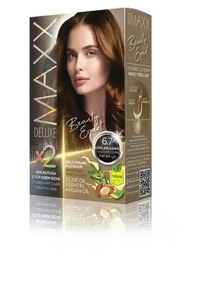 Maxx Deluxe BEAUTY EXPERT 6.7 Çikolata Kahve Saç Boyası Seti ile Doğal ve Kalıcı Renk