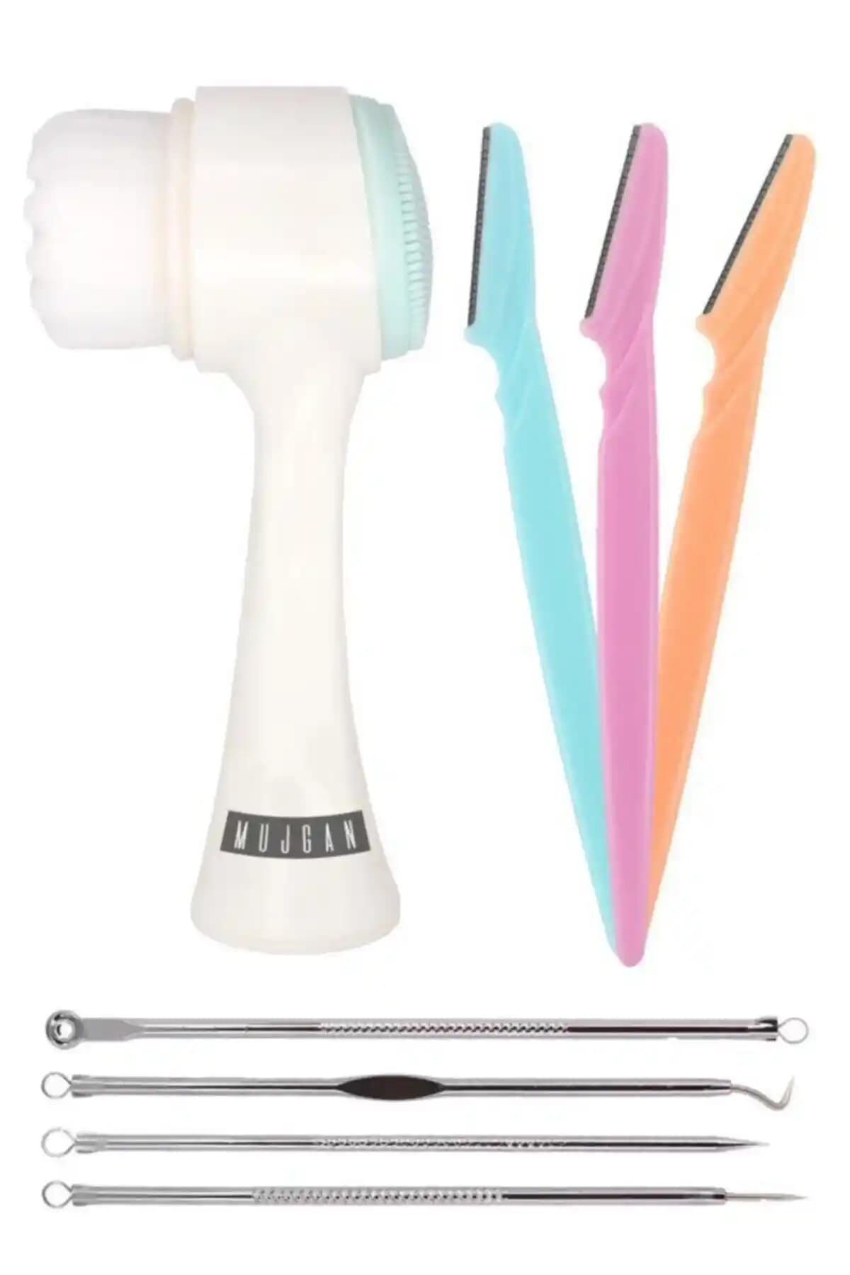 MUJGAN 3'lü Bakım Seti: Kaş, Yüz ve Boyun İçin Kapsamlı Cilt Temizliği ve Bakımı