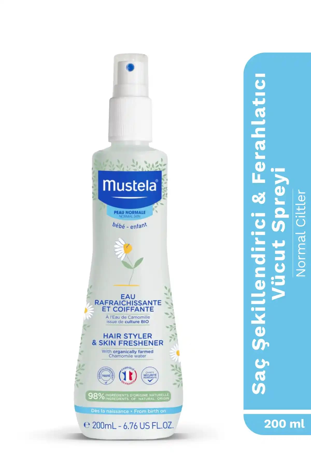 Mustela Skin Freshener 200 ml: Saç ve Vücut İçin Ferahlatıcı ve Hacim Verici Sprey