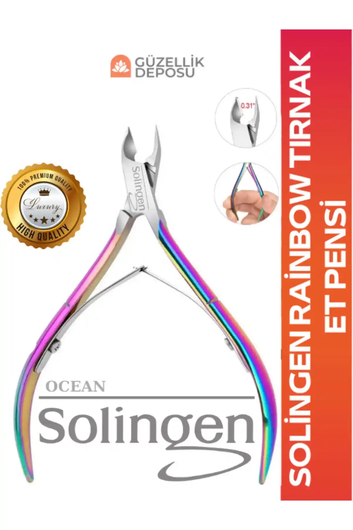 Rainbow Manikür Pedikür Tırnak Eti Pensi Profesyonel: İnce Uçlu Güvenli Kesim Aleti