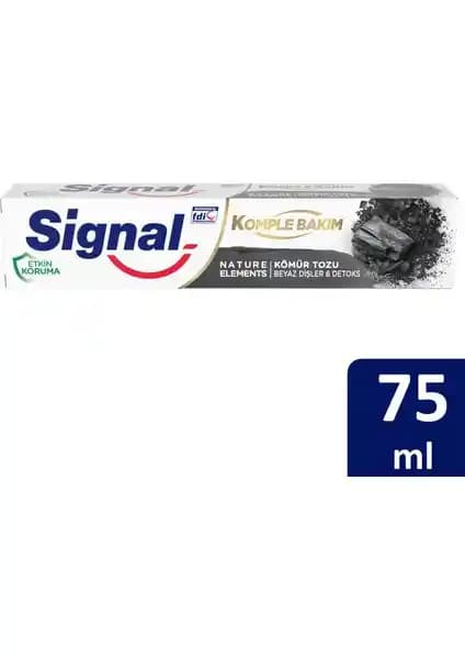 Signal Nature Elements Kömür Özlü Diş Macunu 75 ml ile Doğal Ağız Bakımı ve Beyazlatma