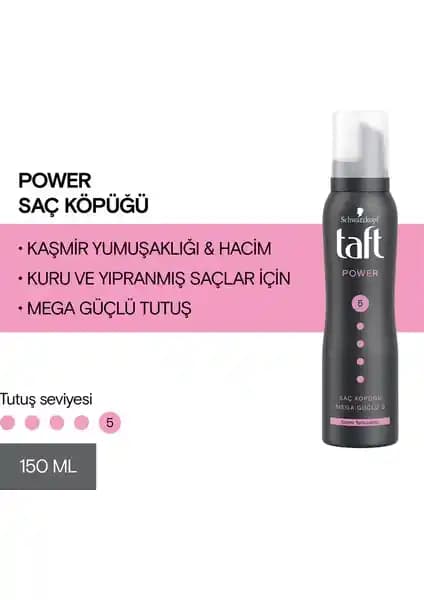 Taft Power Saç Köpüğü: Isıya Dayanıklı, Mega Güçlü Tutuş ve Kaşmir Yumuşaklığı Sağlayan Ürün