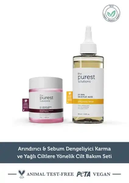 The Purest Solutions Arındırıcı & Sebum Dengeliyici Set Karma ve Yağlı Ciltler İçin Etkili Bakım