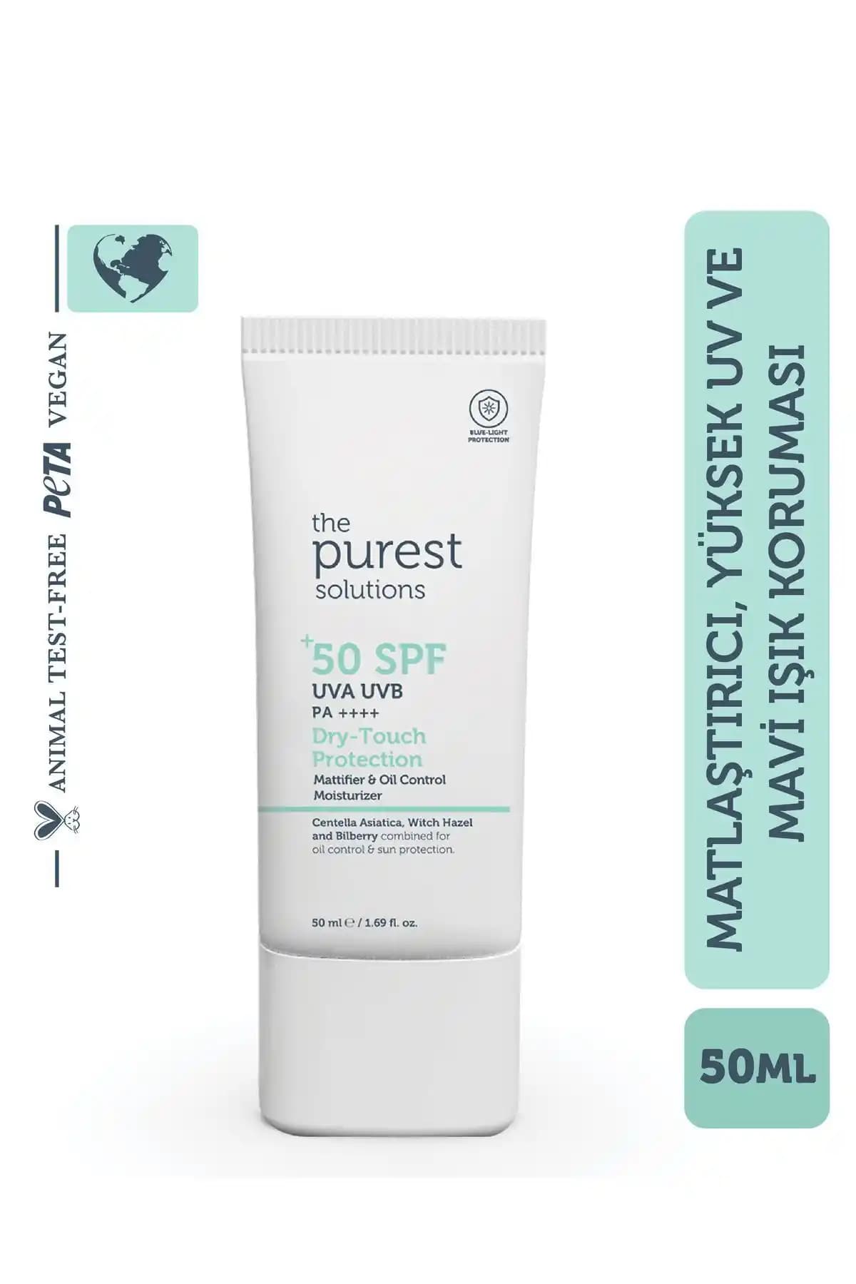 The Purest Solutions Yağlı ve Karma Ciltler İçin Matlaştırıcı Güneş Koruyucu Krem SPF 50 50 ml
