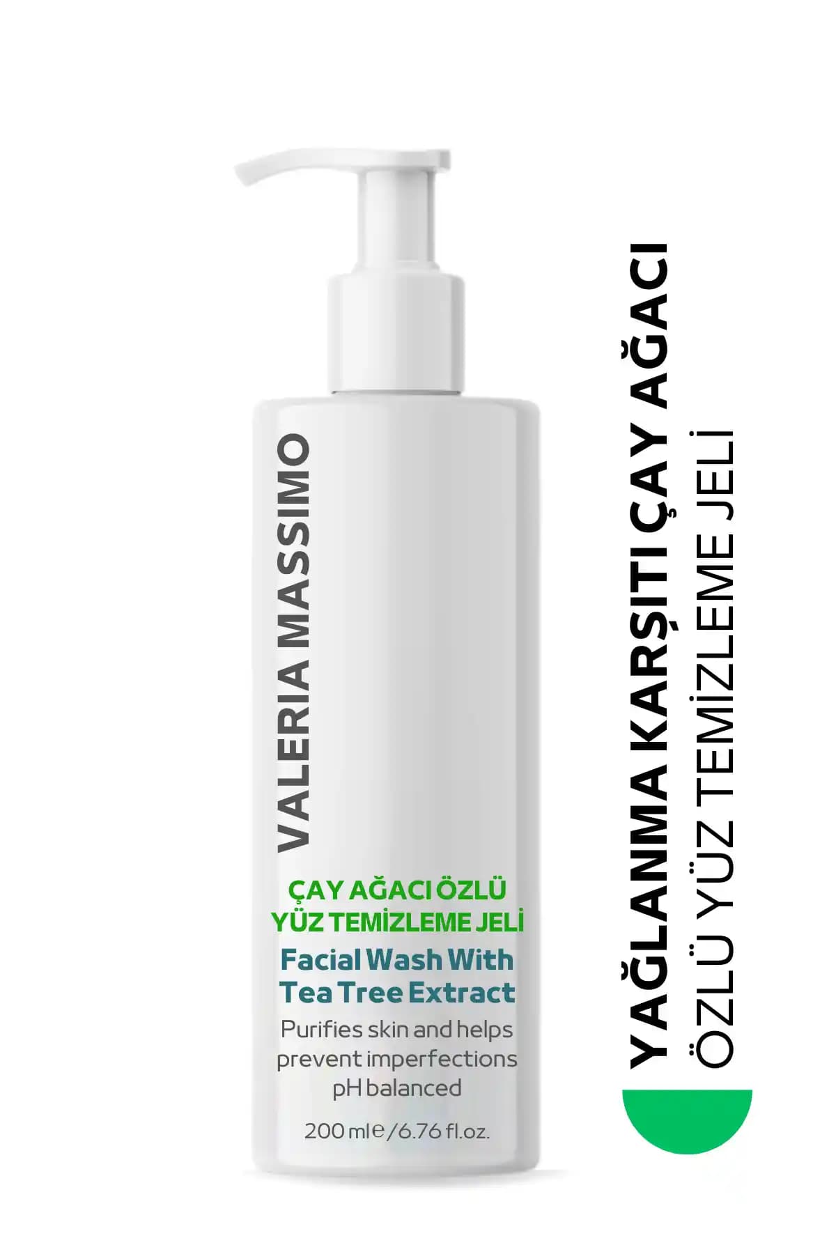 Valeria Massimo Akneli Çay Ağacı Özlü Yüz Yıkama Jeli 200ml - Yağlı ve Karma Ciltler İçin