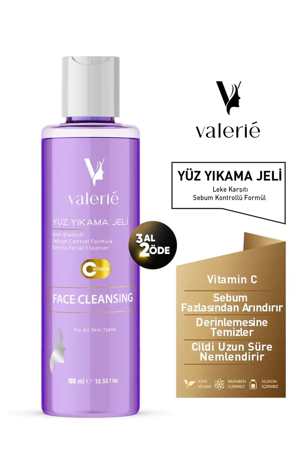 Valerie Siyah Nokta ve Akne Karşıtı C Vitaminli Yüz Yıkama Jeli 100 ml - Etkili Temizlik