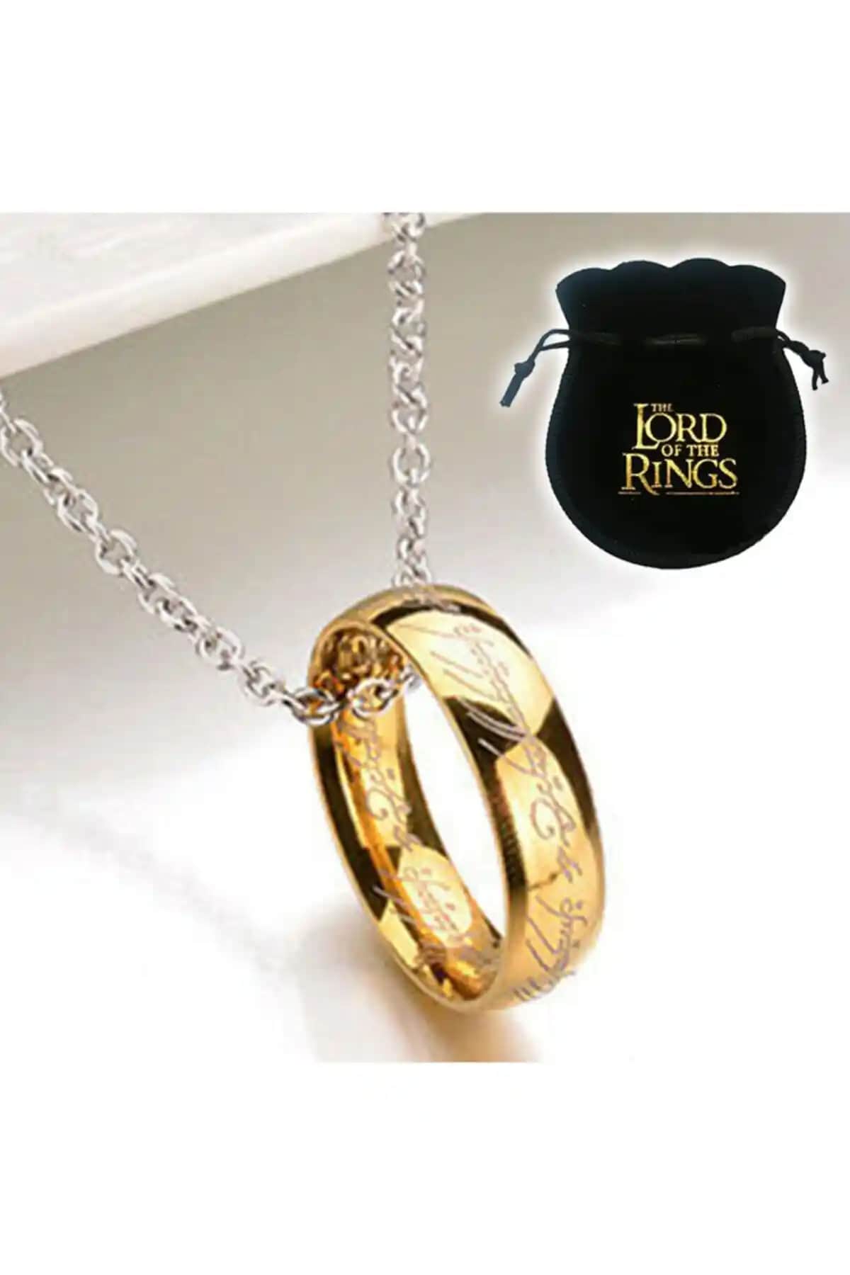 Abbsee Lord Of The Rings 18K Altın Kaplama Sırlar Yüzüğü Koleksiyon ve Hediye Seçeneği