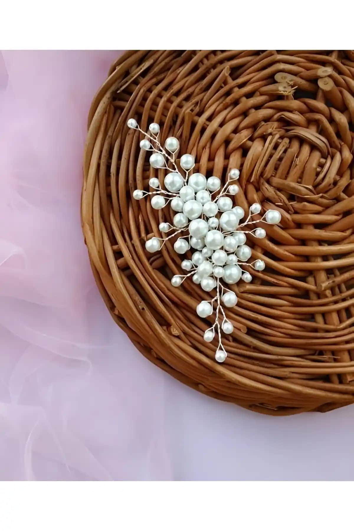 ACAR AKSESUAR Incili Minimal Gelin Saç ve Türban Aksesuarı Şıklık ve Zarafetin Buluşması