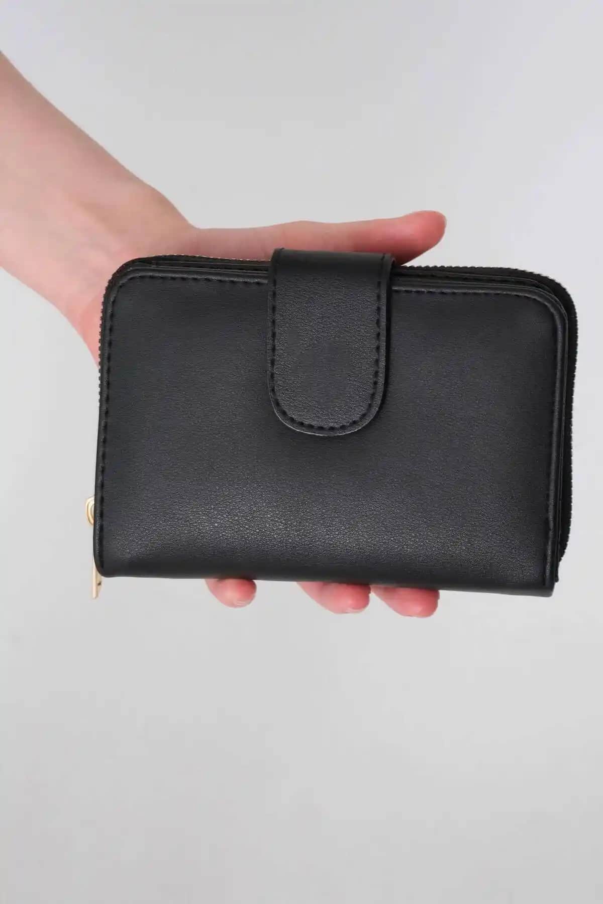 Addax Fermuarlı Çıtçıt Kapamalı Cüzdan: Şık ve Kullanışlı Minimalist Tasarım