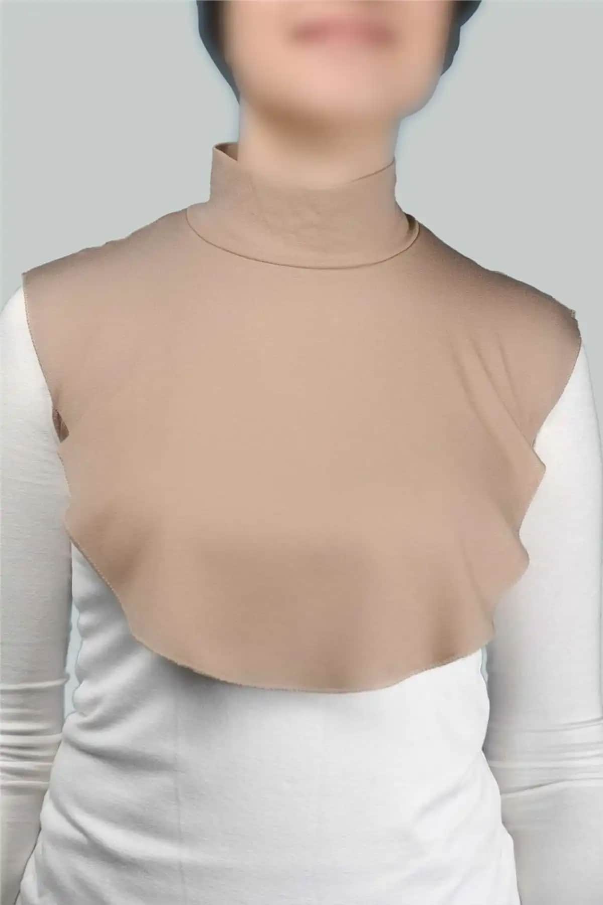 Altobeh Düz Balıkçı Yaka Boğazlı Penye Tesettür Boyunluk Koyu Bej Şıklık ve Konfor Sunar