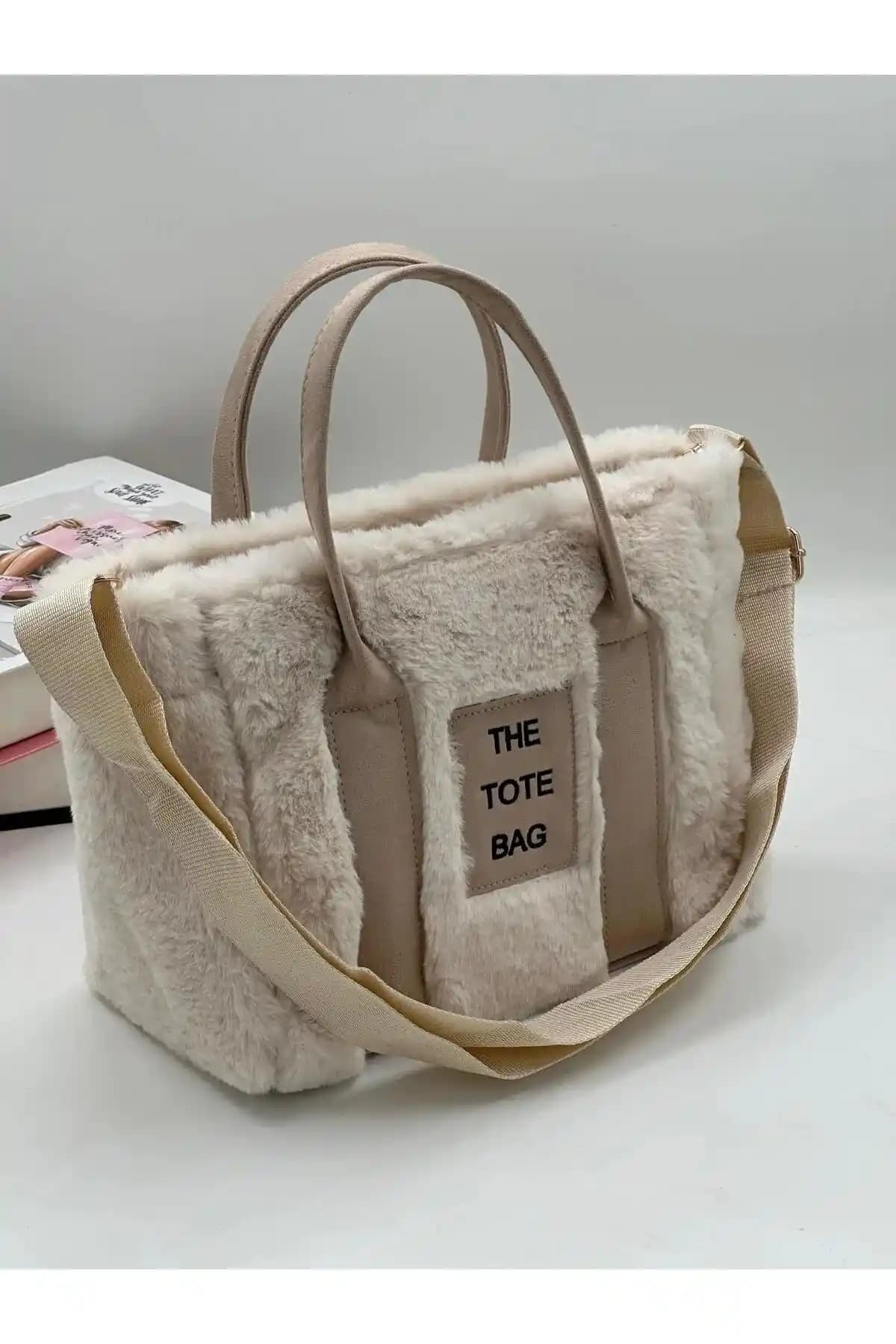 AngelBags Kadın Krem The Tote Bag: Şık ve Pratik Günlük Kullanım Çantası