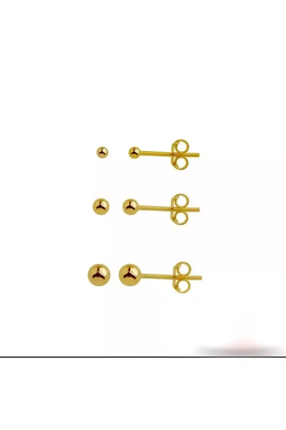 Arescollection Cerrahi Çelik Gold Renk Top Küpe: Şıklık ve Dayanıklılığı Bir Arada Sunar