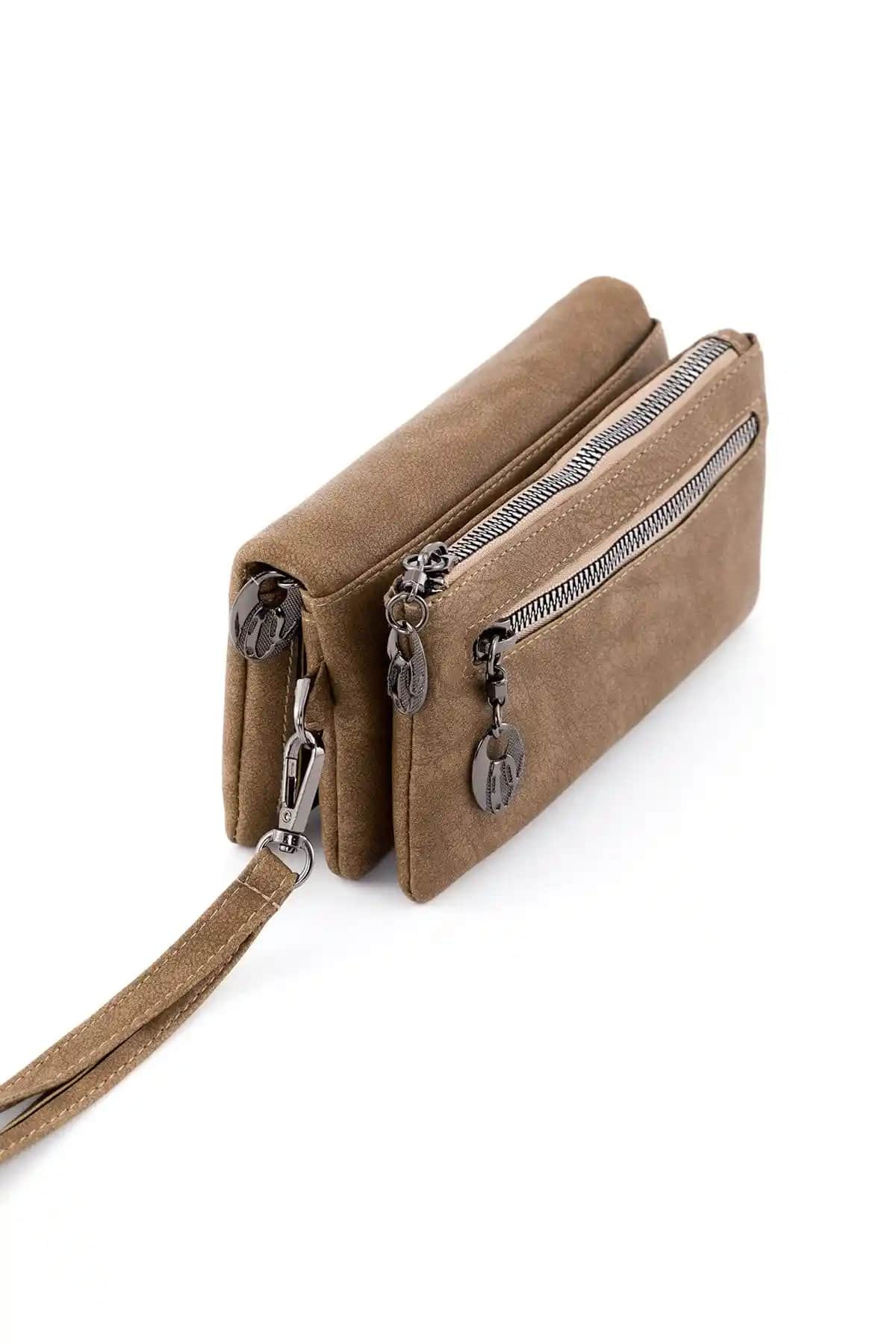 BAGzy Kadın Vizon Çok Gözlü Cüzdan: Şıklık ve Fonksiyonellik İçin Modern Tasarım