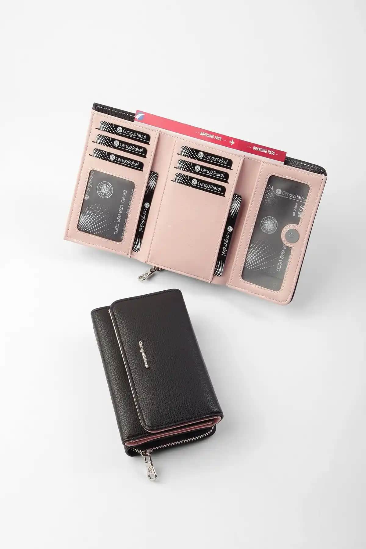 Cengiz Pakel Kadın Siyah-Pudra Cüzdan: Şıklık ve Fonksiyonellik Bir Arada