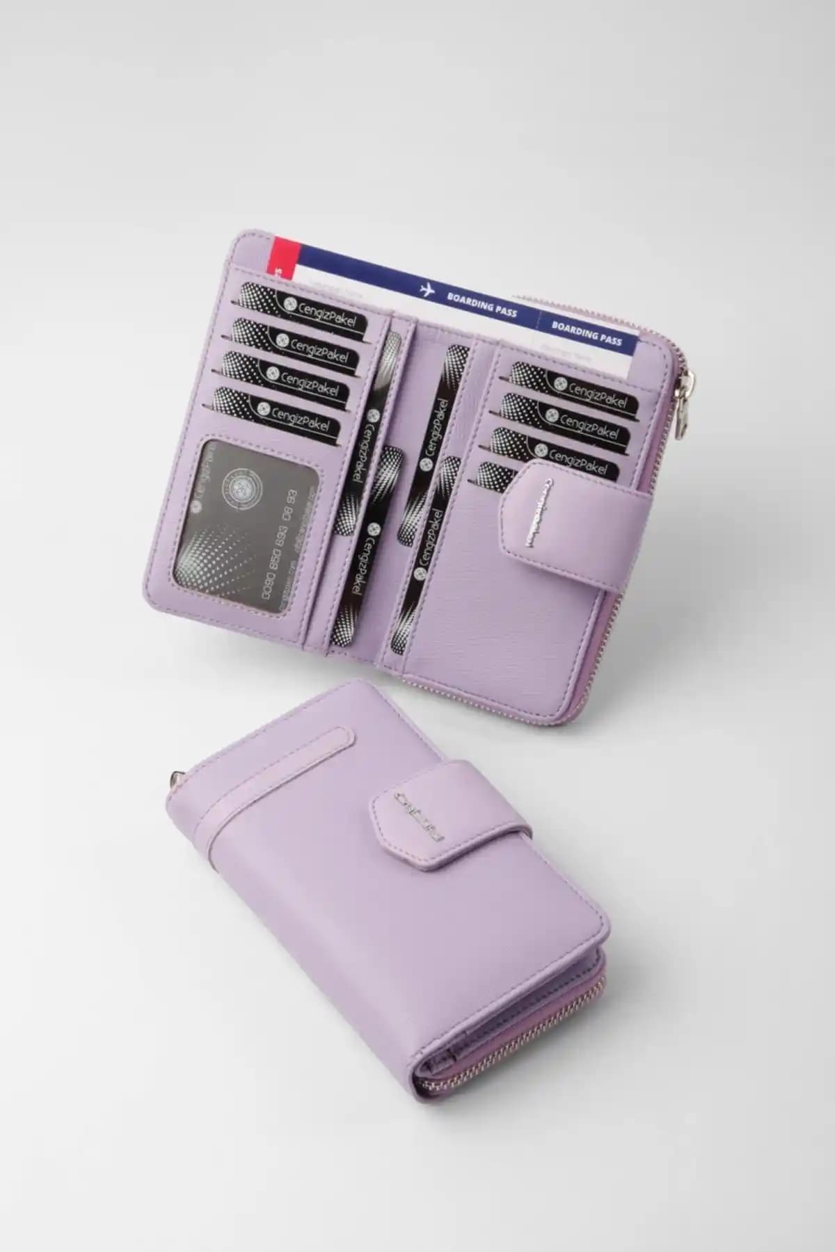 Cengiz Pakel Lila Kadın Cüzdanı Şıklık ve Fonksiyonellik Bir Arada