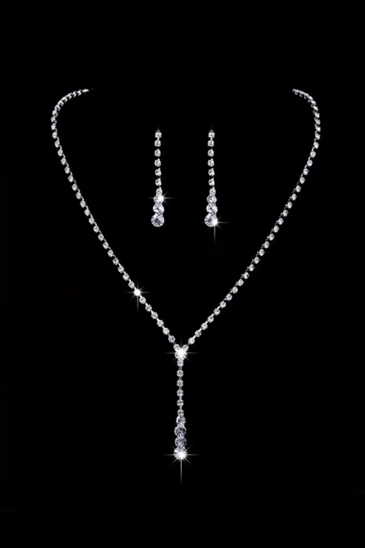 Chavin ve Nakla Accessories Düğün ve Nişan İçin Şık Kolye Küpe Setleri Karşılaştırması 1