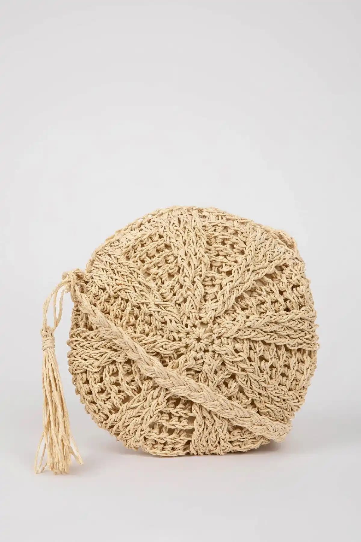 DeFacto Kadın Hasır Çanta Uzun Askılı Çapraz Tasarım Günlük Kullanım İçin