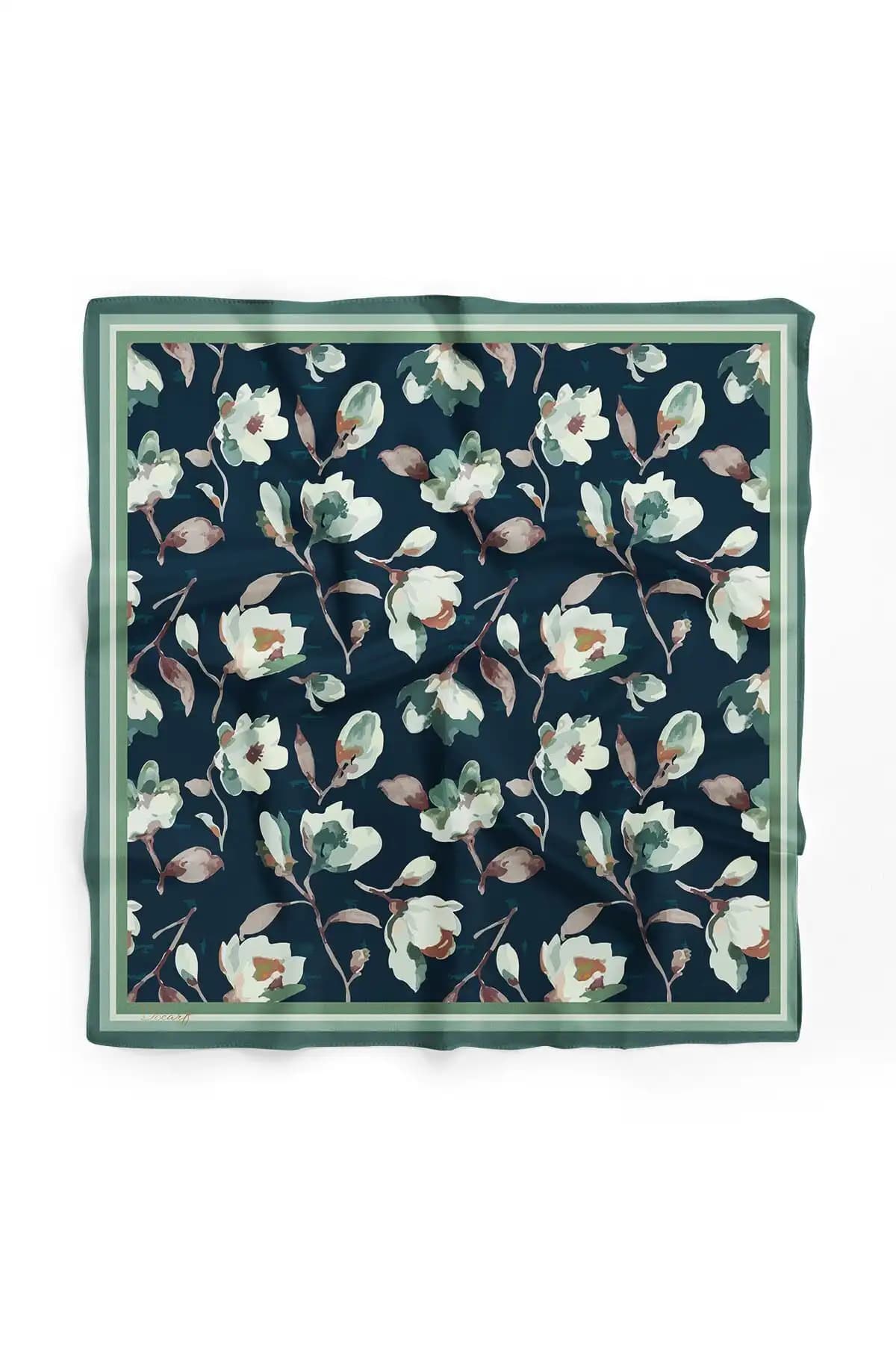 DSCARF Çiçek Desenli Siyah Fular ile Şıklığınızı Tamamlayın Modern ve Dayanıklı Tasarım