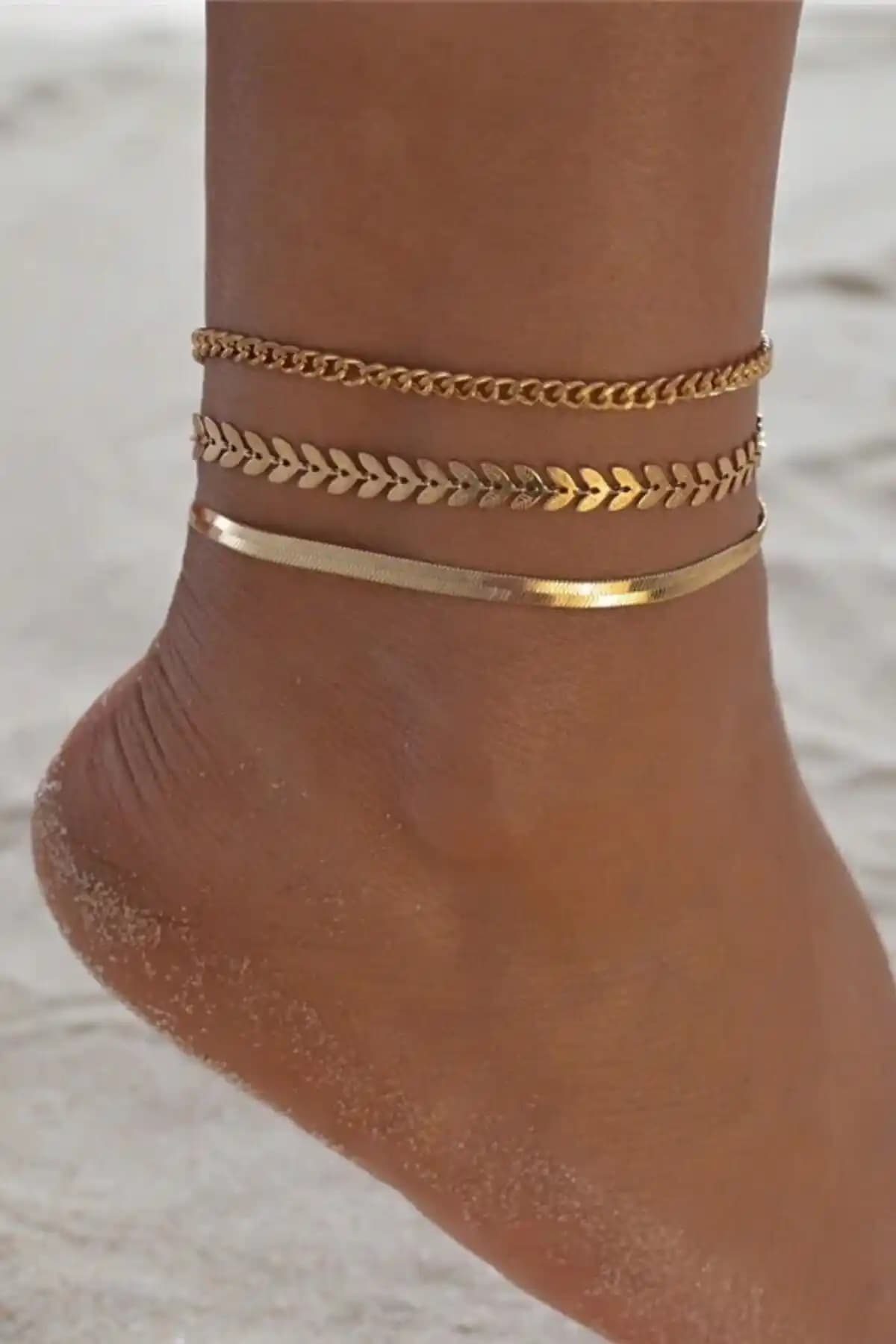 ESUSO 3'lü Ayak Bileklik Seti Kadınlar İçin Şık ve Dayanıklı Aksesuarlar