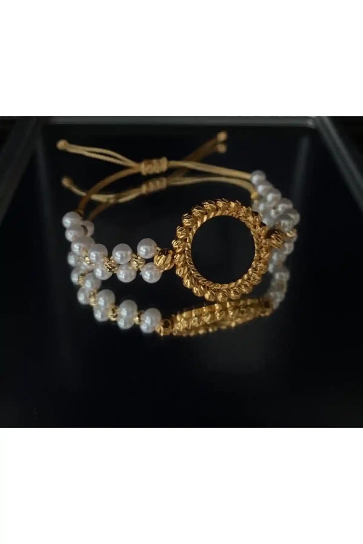 Fanjew Çeyrek Altın Uyumlu İnci-Dorika Model Bileklik: Zarif ve Şık Takı Tasarımı
