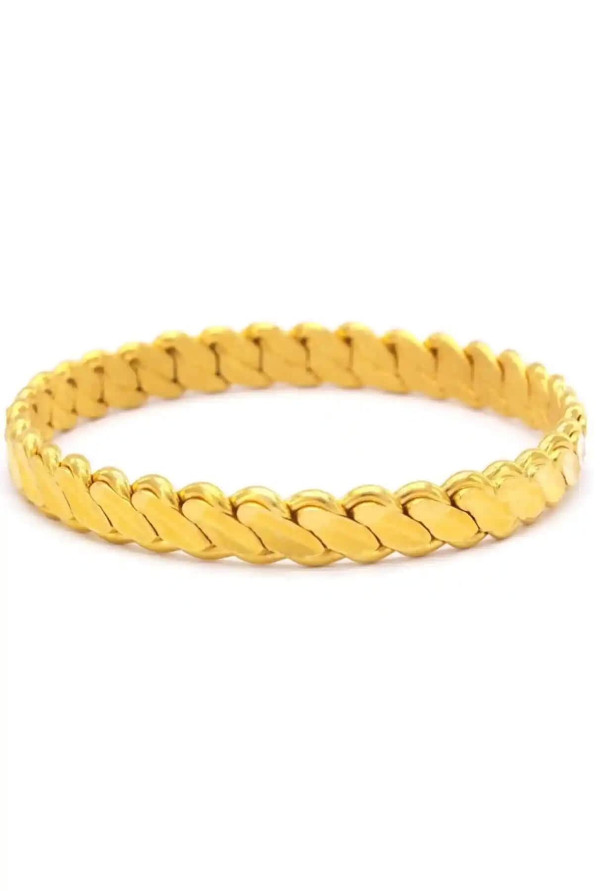 FerizZ 22 Ayar Altın Kaplama Adana Burma Bilezik Dayanıklı ve Şık Tasarım