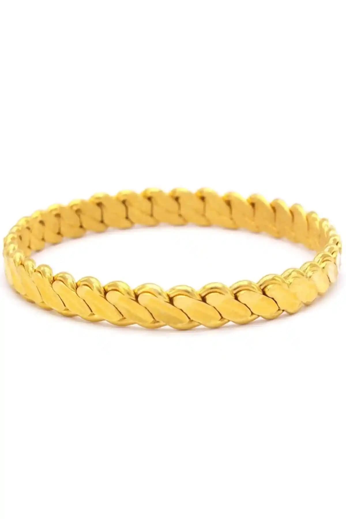 FerizZ 22 Ayar Altın Kaplama Adana Burma Bilezik Dayanıklı ve Şık Tasarım