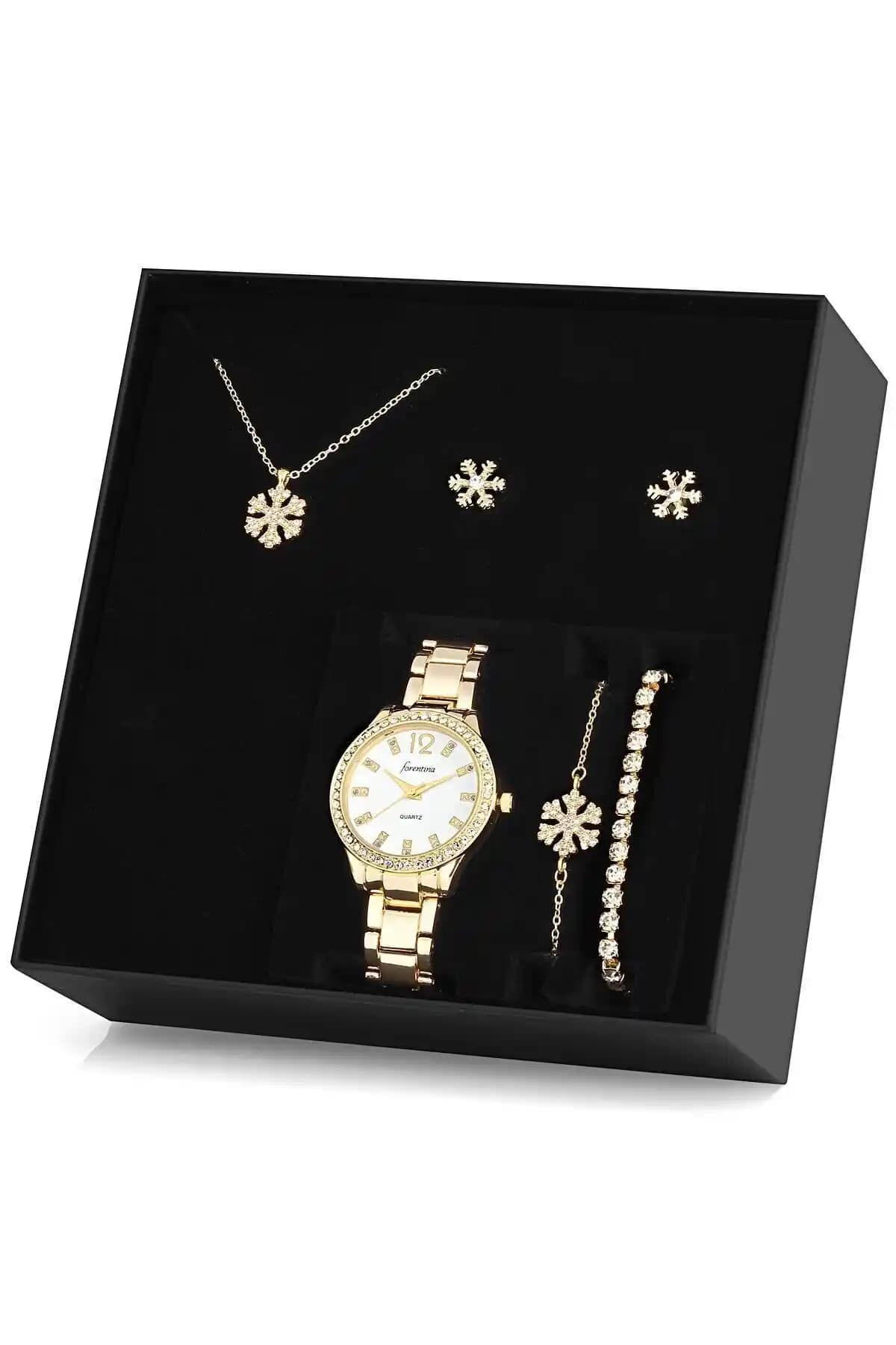 Forentina Altın Kaplama Kar Tanesi Takı Seti: Şıklık ve Zarafetin Buluşması