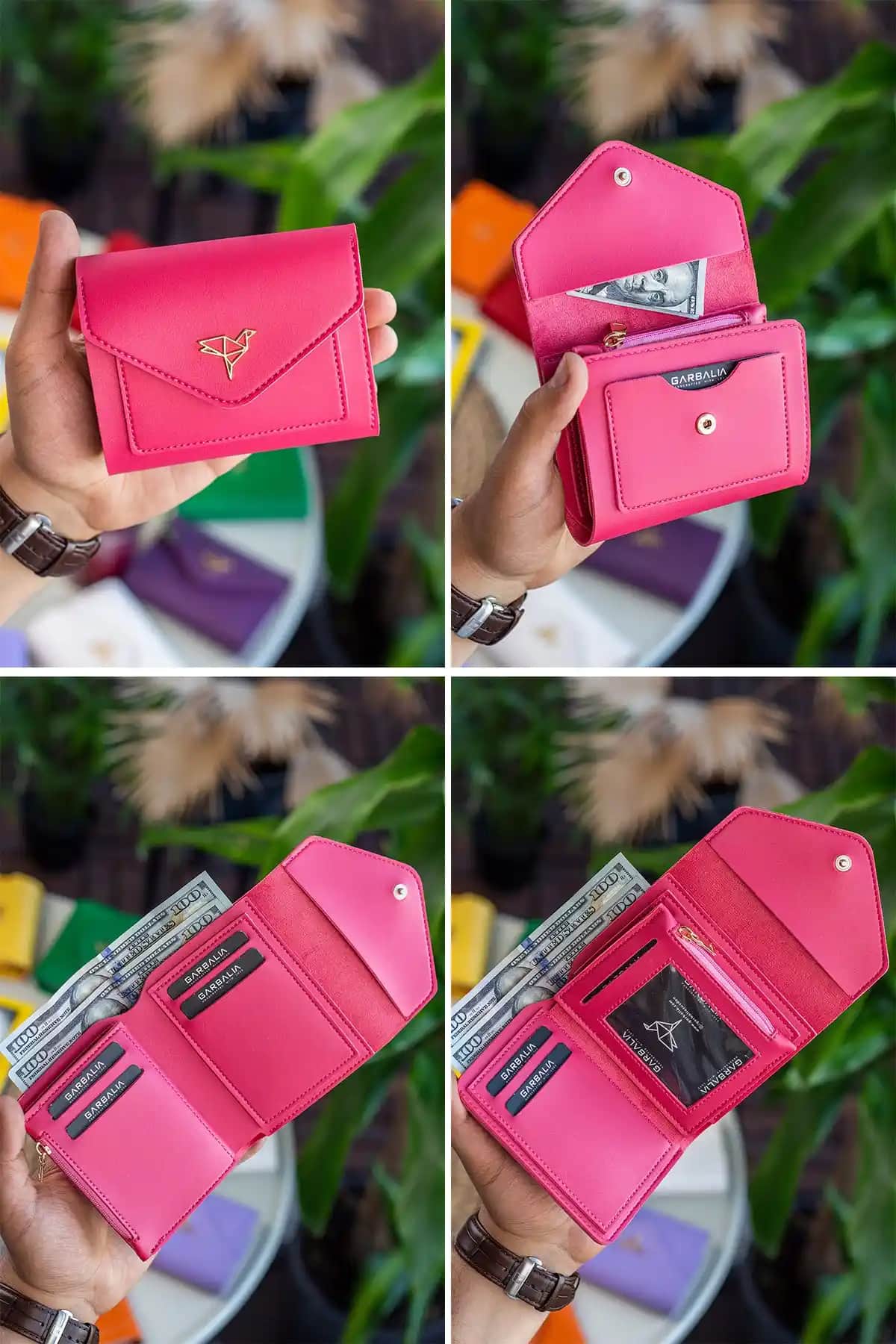 Garbalia Colombia Vegan Deri Kadın Cüzdanı Mini Fuşya Tasarım ve Kullanışlılık