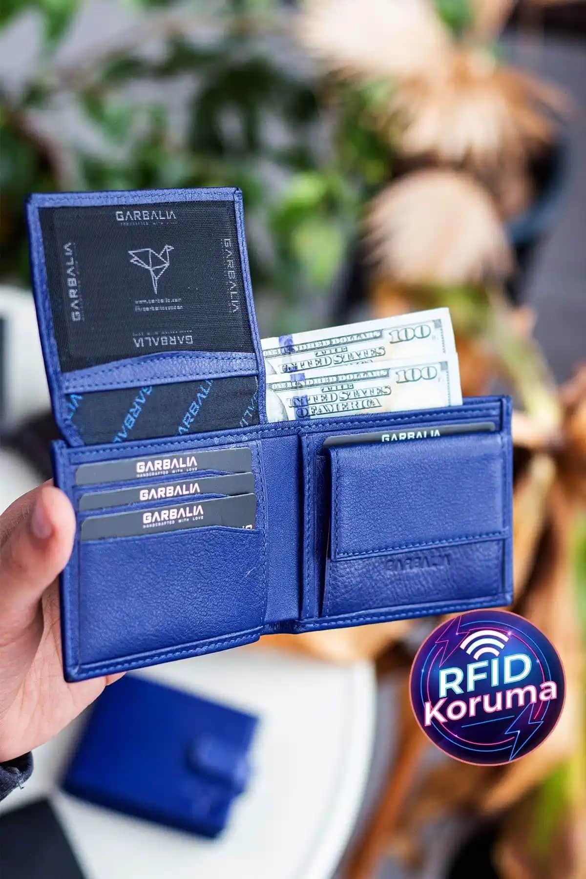Garbalia Jackson Hakiki Deri Lacivert RFID Güvenlikli Cüzdan Özellikleri ve Tasarımı