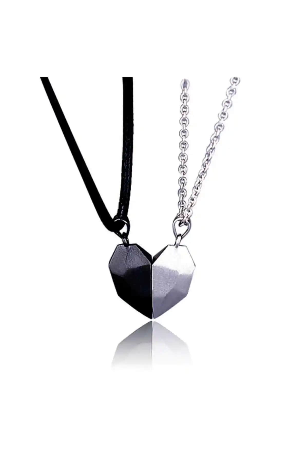 Genel Markalar Gri Siyah Mıknatıslı Çift Kalp Sevgili Metal Kolye Ürünü Özellikleri ve Değerlendirmesi