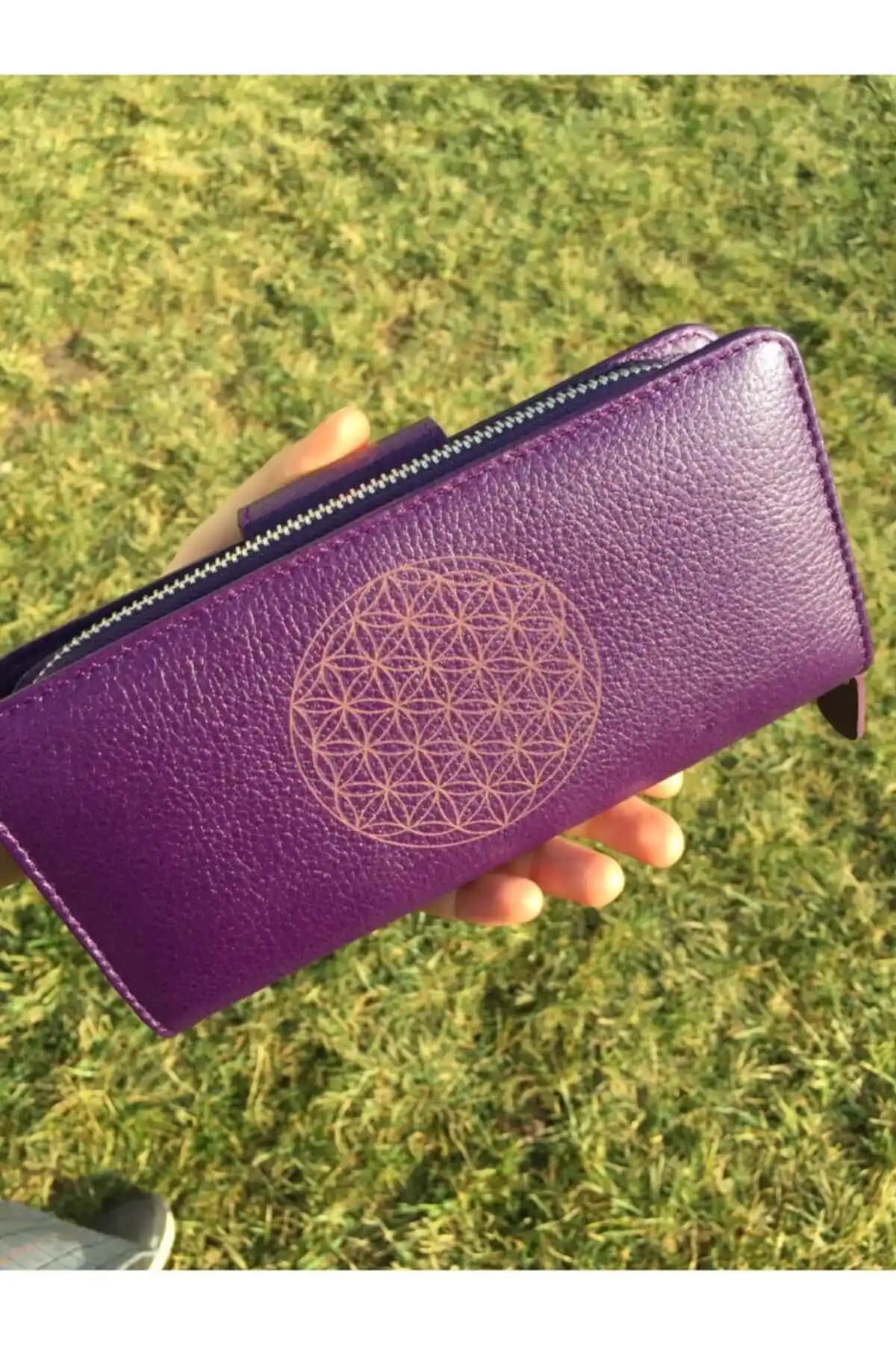 Genel Markalar Yaşam Çiçeği Baskılı Hakiki Deri Mor Kadın Cüzdanı Özellikleri ve Kullanım Alanları