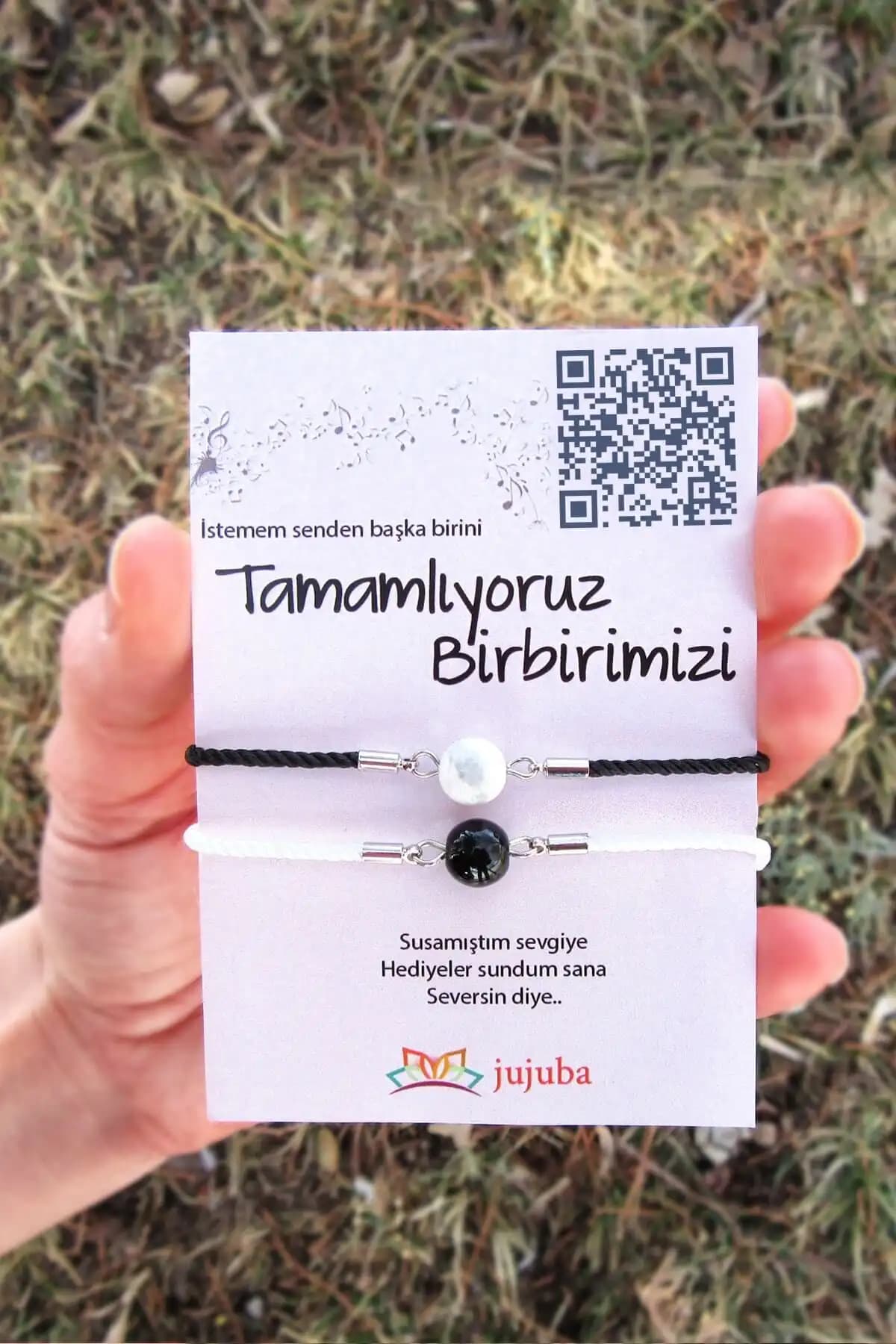 Jujuba Oniks ve Havlit Doğal Taşlı Çift Bileklik Şıklık ve Anlam Sunar