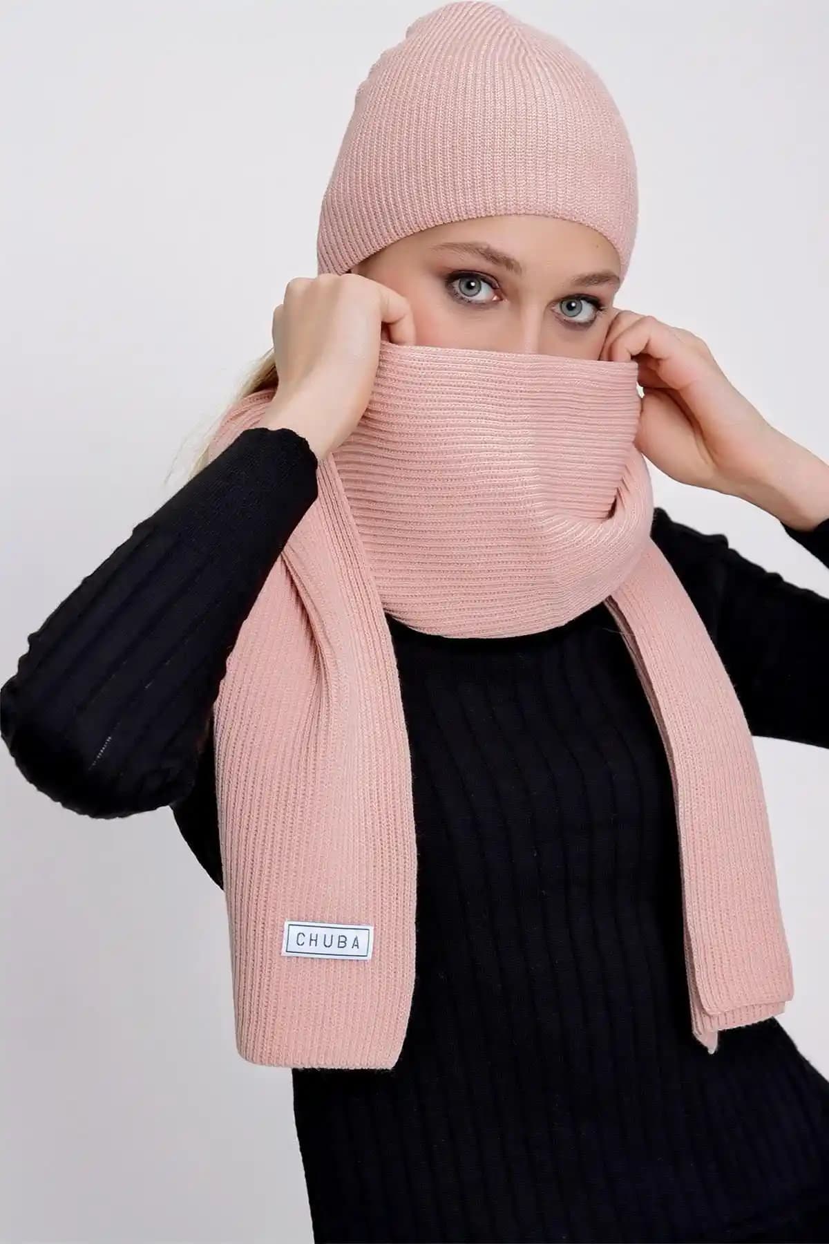 Kadın Selanik Triko Atkı ve Bere Takımı Şık ve Sıcak Kış Aksesuarları