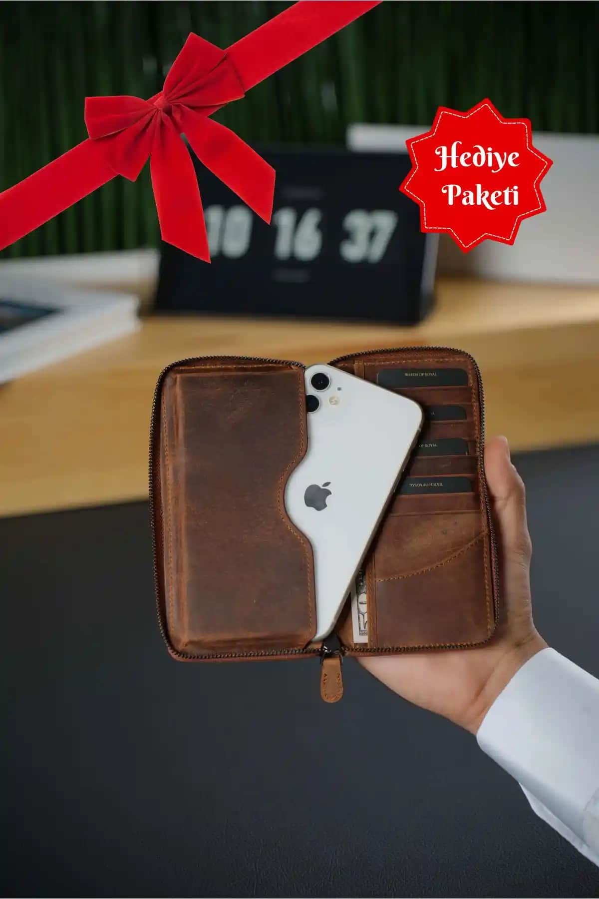 Leon Crazy Taba Telefon Cüzdanı: Hakiki Deri ve Modern Tasarım ile Şıklık