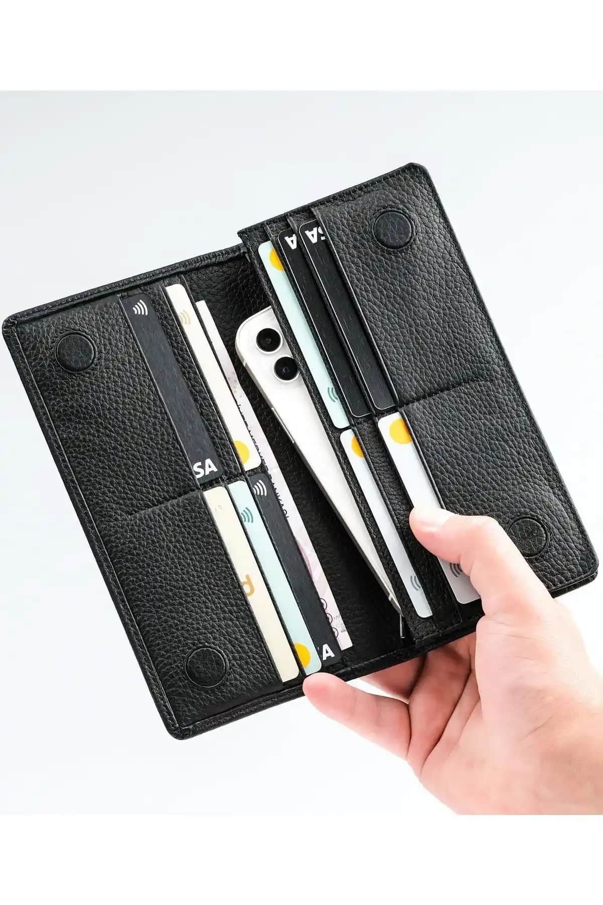 Louise Motto Alba Organik Deri Telefon Bölmeli Unisex Cüzdan Şık ve Dayanıklı Tasarım