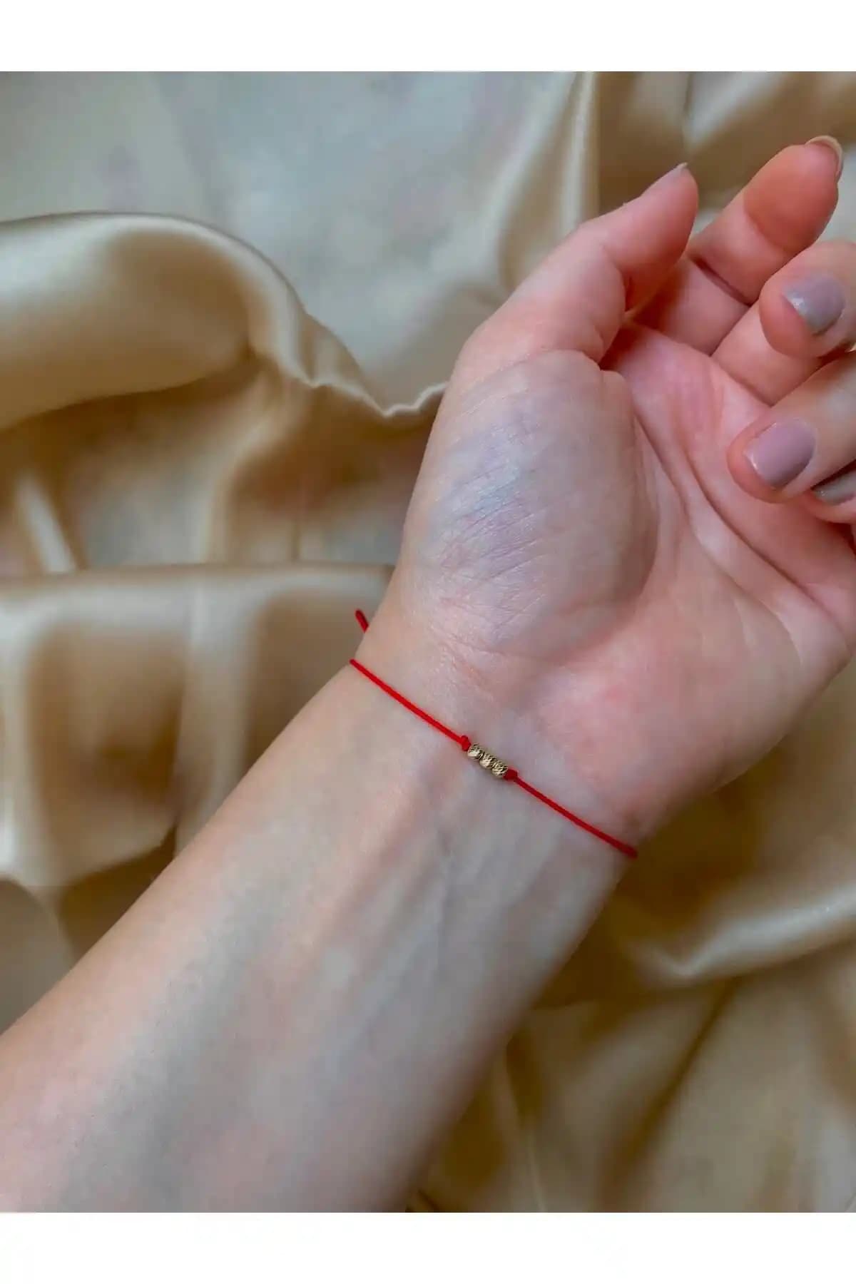 Mamba Ticaret 14 Ayar Altın Üç Dorika Toplu Bileklik Kadın ve Kız Çocukları İçin Zarif Takı