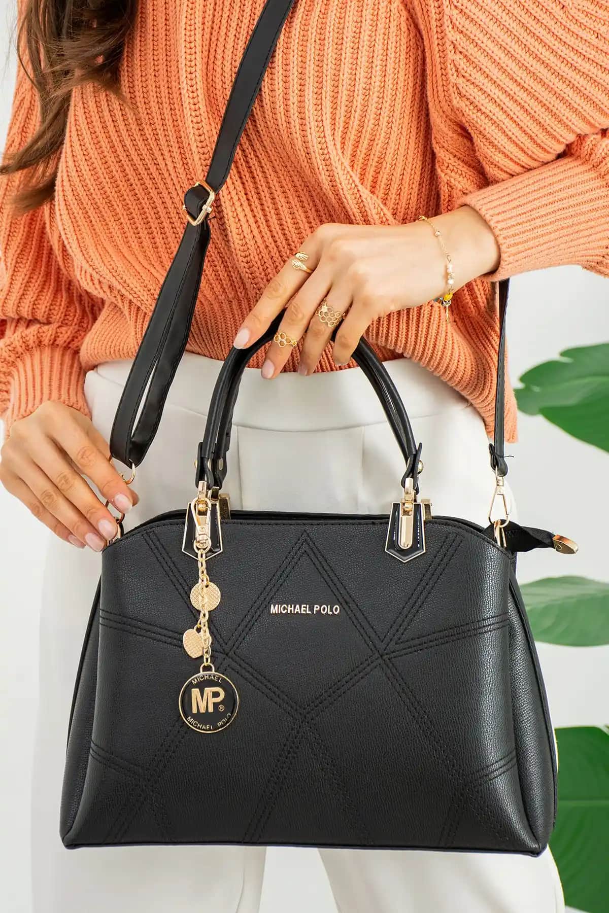 Michael Polo Kadın El ve Omuz Çantası Modern Tasarım ve Yüksek Kalite ile Günlük Kullanım İçin Uygun