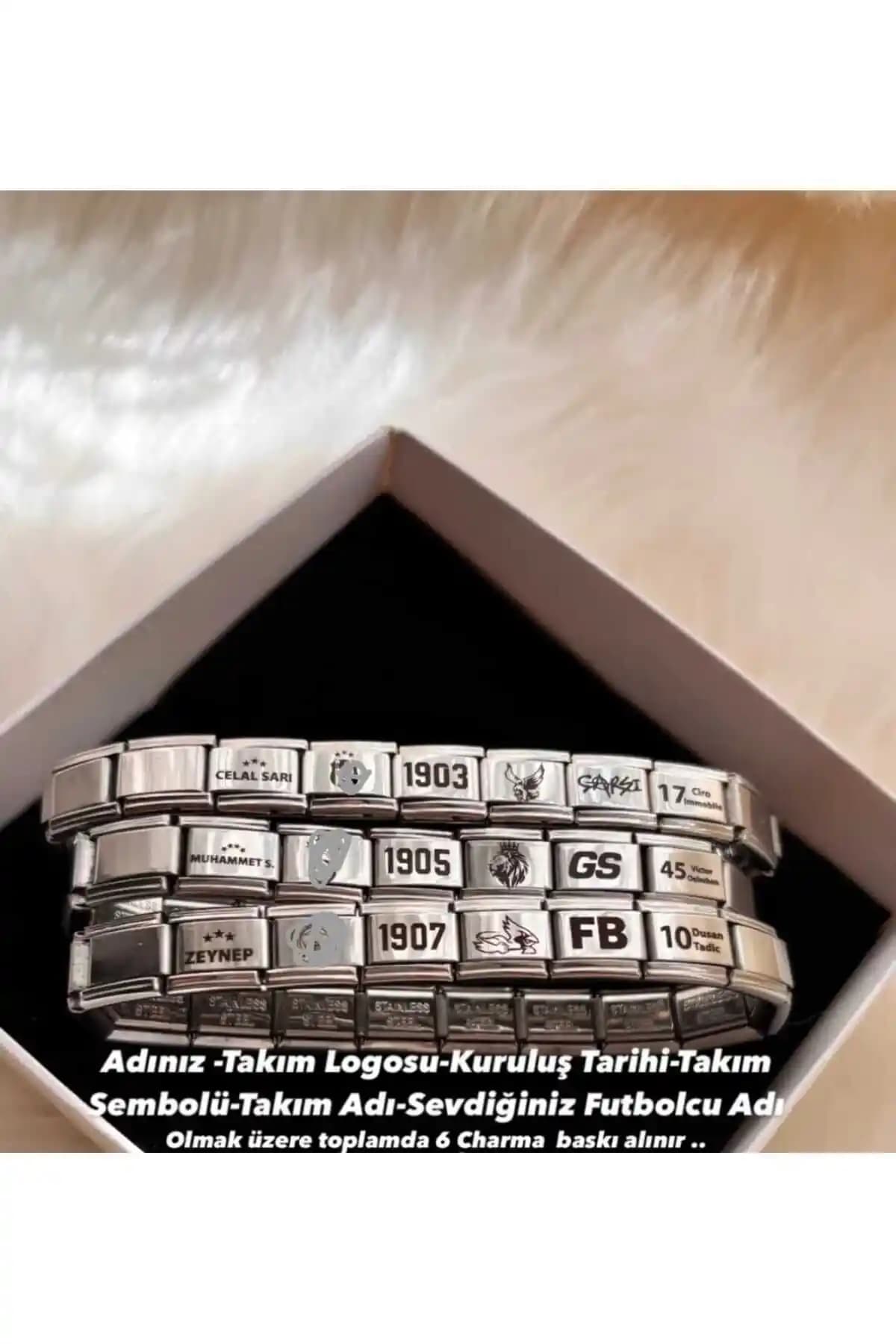 MOD10 Taraftar Çelik Charm Bileklik: Şıklık ve Dayanıklılık Sunan Unisex Aksesuar