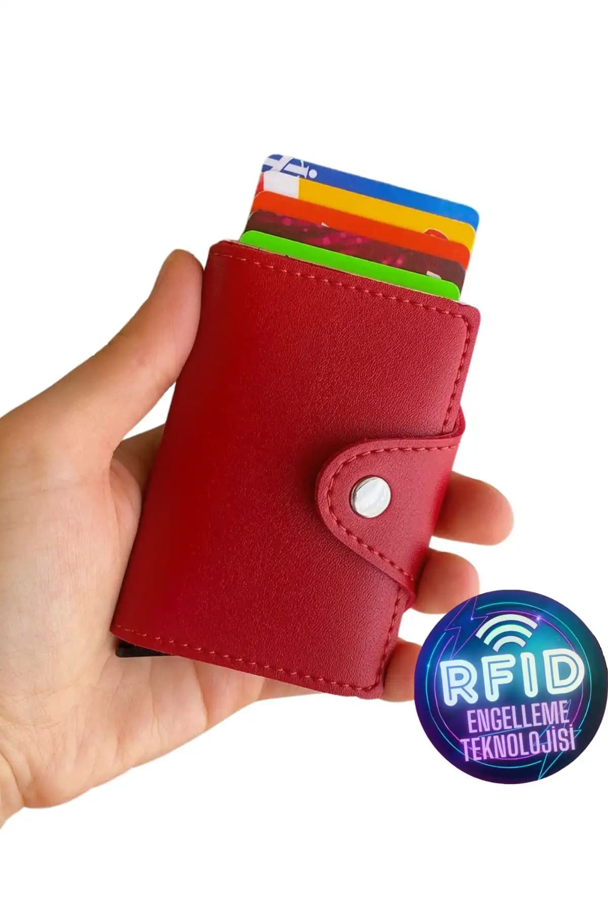 Modica Konk Vegan Deri RFID Korumalı Otomatik Mekanizmalı Kadın Cüzdanı