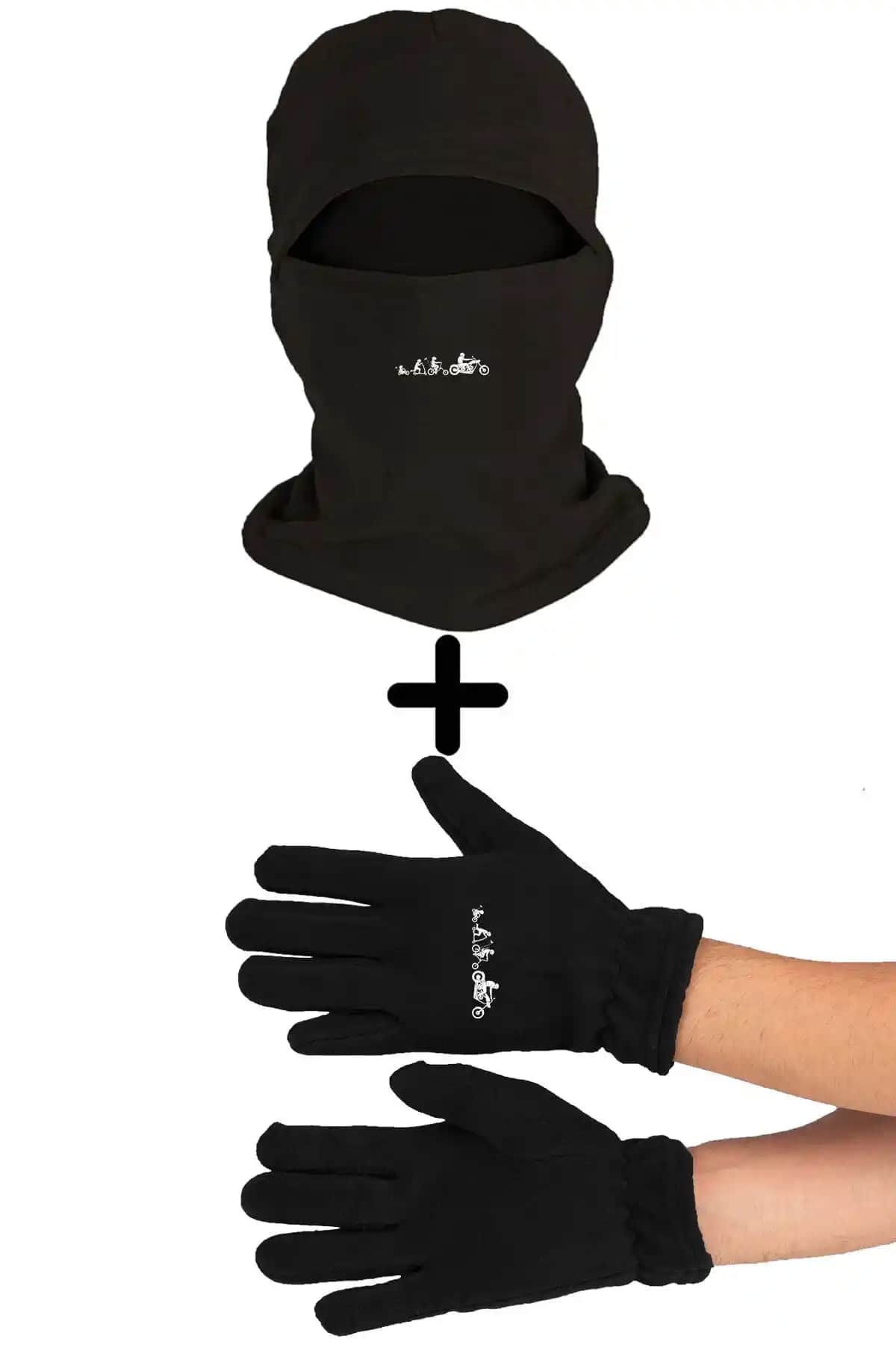 Motor Sporlarına Uygun Polar Kar Maskesi ve Uzun Eldiven Seti Şık ve Dayanıklı Tasarım