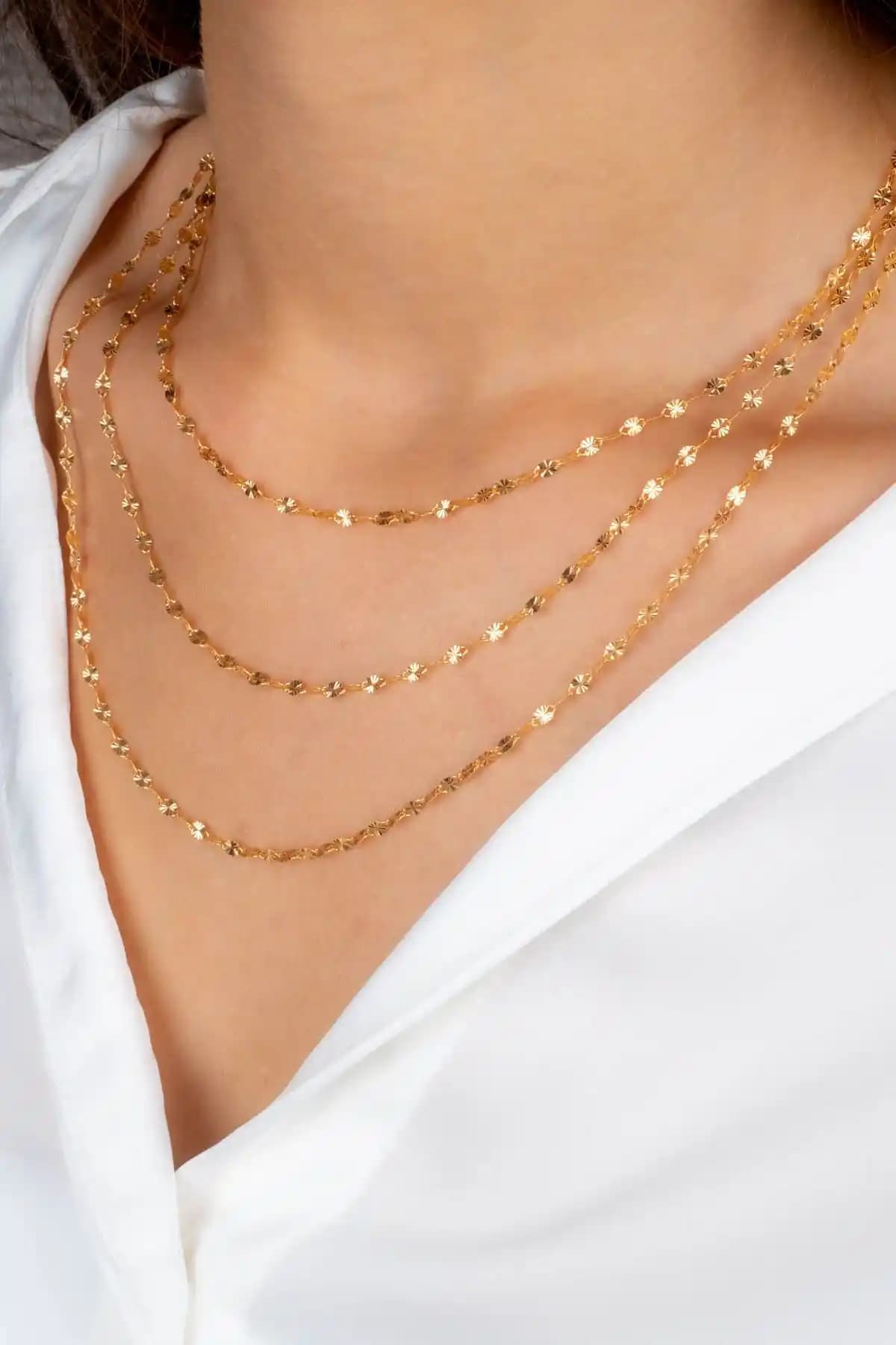 Mücevher Sarayı 22 Ayar Altın Işıltılı Zincir Kolye ile Şıklığınızı Tamamlayın