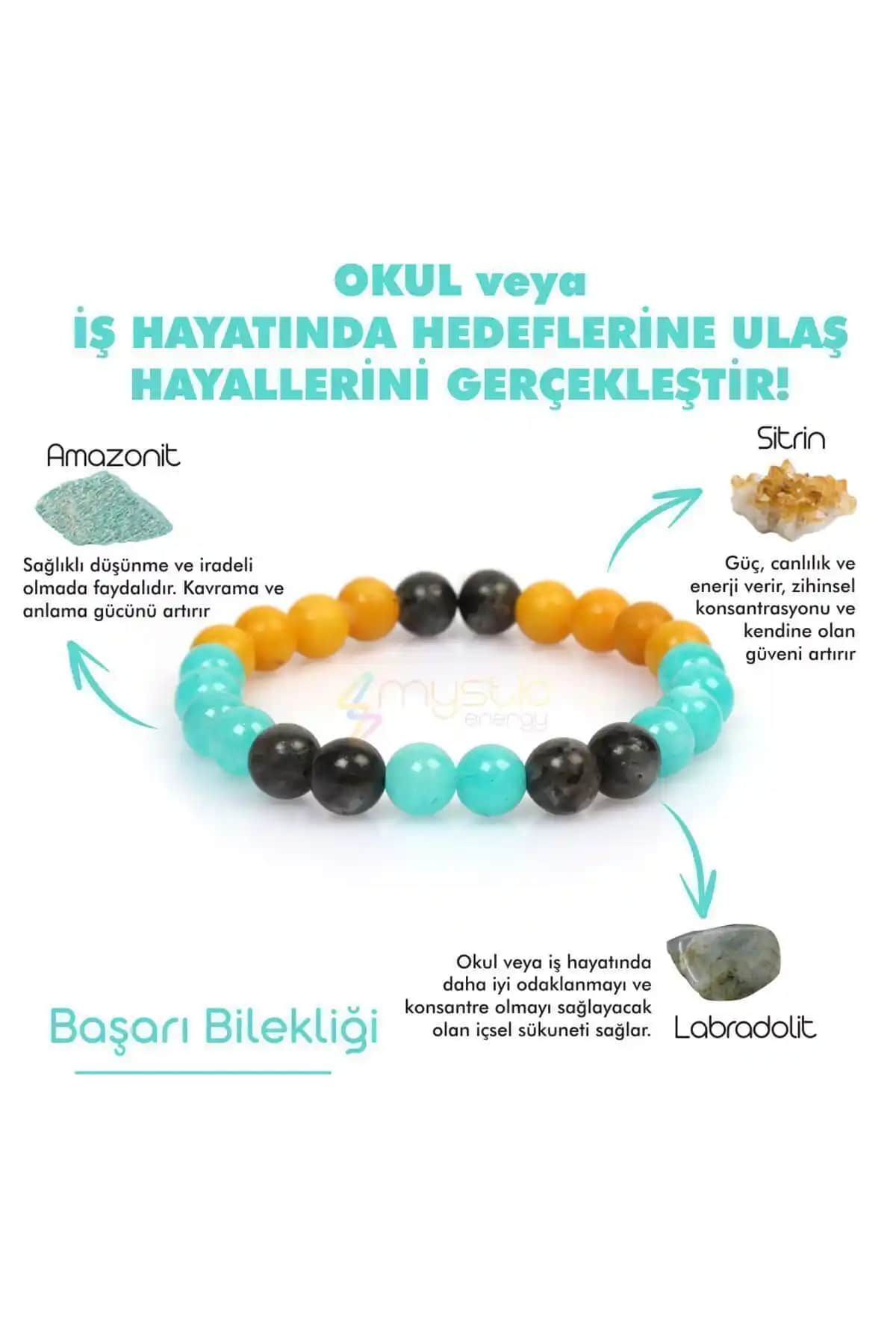 Mystic Energy Doğal Taş Başarı Bilekliği ile Hedeflere Ulaşımda Güçlü Destek