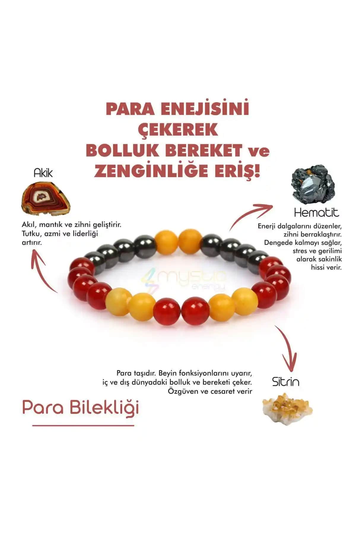 Mystic Energy Sertifikalı Para Bereket Unisex Tılsım Bilekliğiyle Enerji ve Zarafetin Buluşması